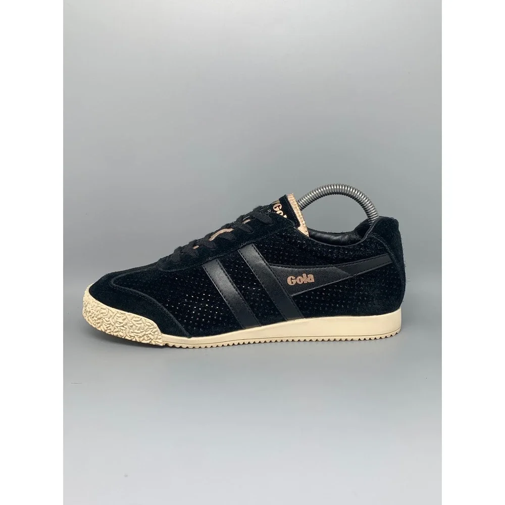 Gola Harrier Glimmer Suede Black Rose Gold Sneakers CLA190 Women's‎ Sz 8